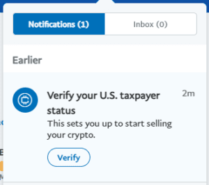 Cryptocurrency verify your U.S. taxpayer status.